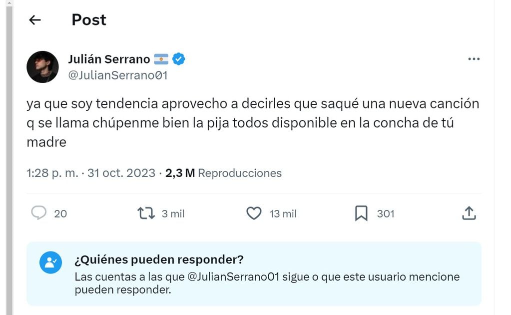 Atacaron a Julián Serrano por la noticia del casamiento de Oriana Sabatini y Paulo Dybala.