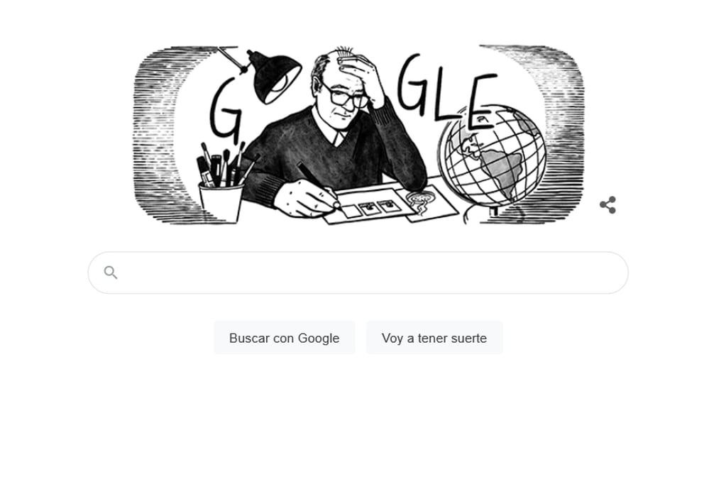 Google recordó a Quino con un doodle, en el 90 aniversario de su nacimiento.