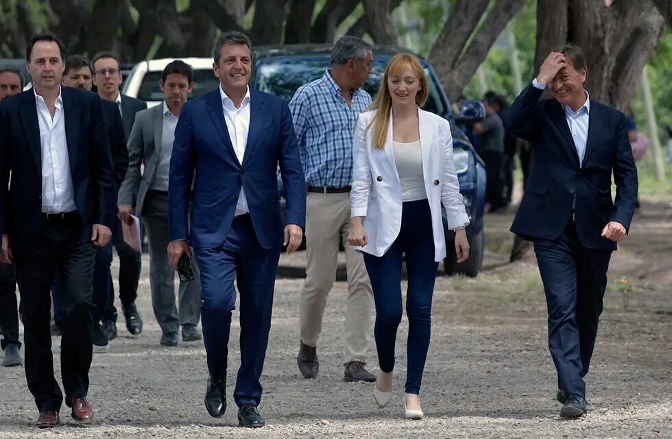 El ministro de Economía de la Nación, Sergio Massa, pasó por Mendoza para anunciar una serie de medidas para paliar los daños ocasionados en el agro por el clima. Foto: Orlando Pelichotti.