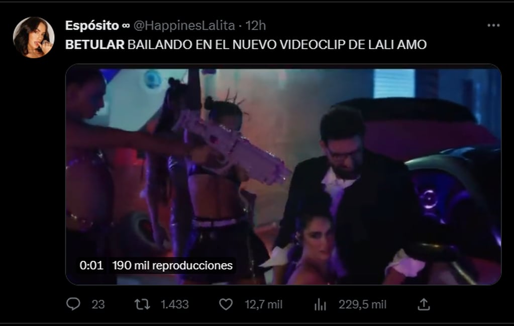 Betular baila en el video de Lali Espósito y las redes explotaron