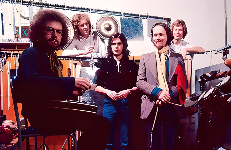 La formación que grabó "Larks' Tongues in Aspic" en 1973.