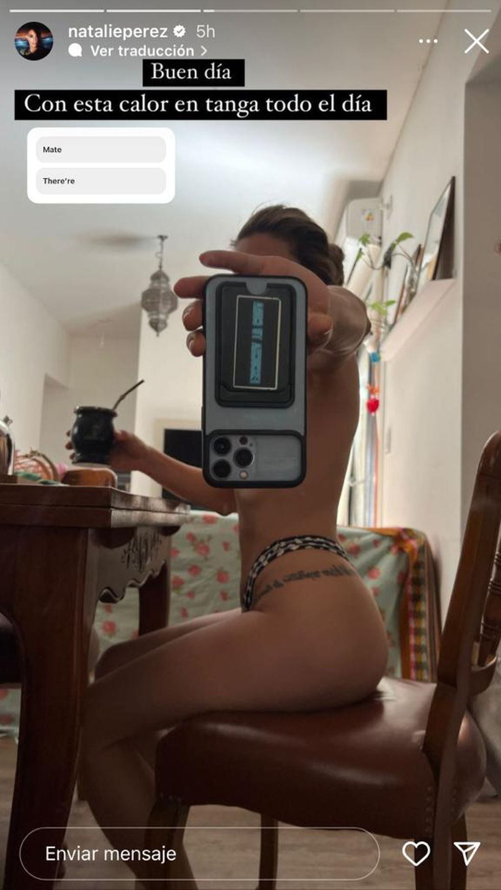 Natalie Pérez incendió Instagram con sus fotos casi al desnudo