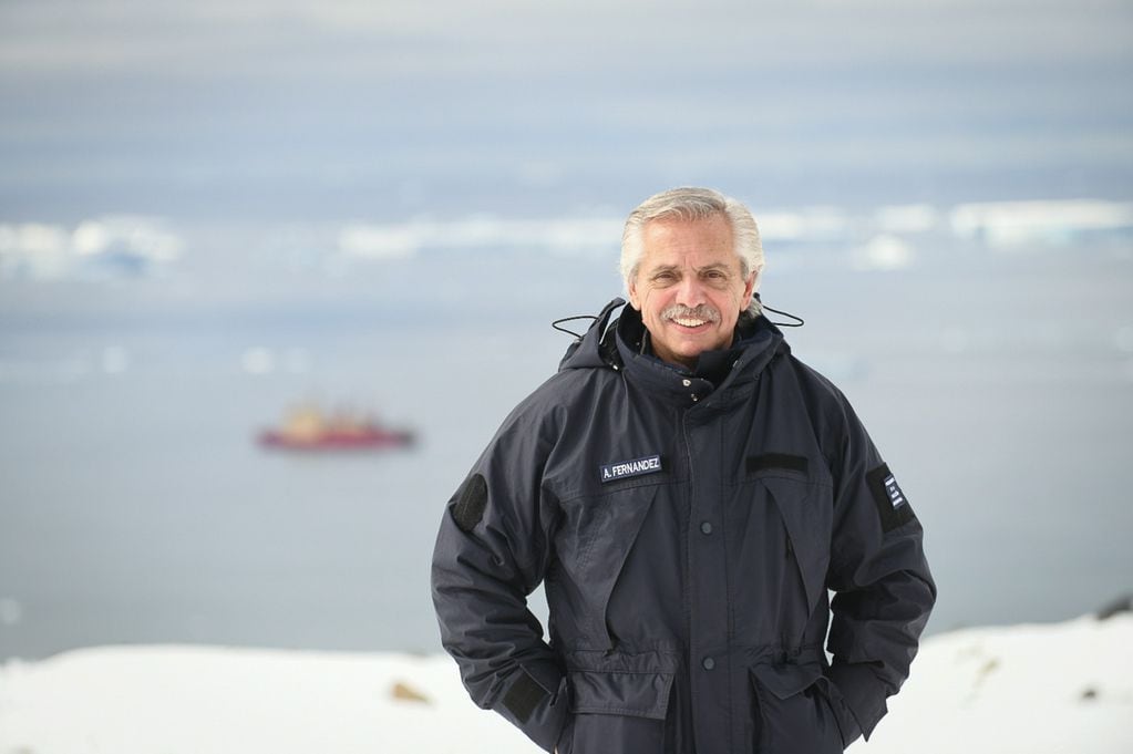 Alberto Fernández en la Antártida. / Foto: Federico López Claro