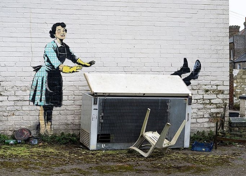 Banksy realiza para San Valentín un grafiti sobre violencia conyugal