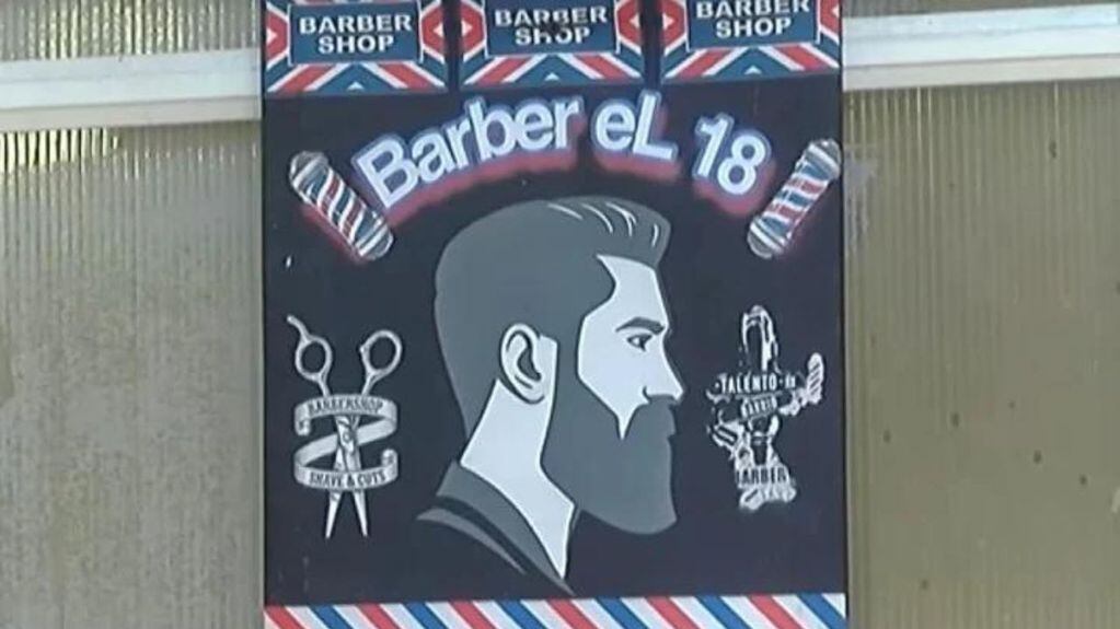 "Barber el 18" la peluquería de Lautaro. Foto: captura Telenoche Rorario.