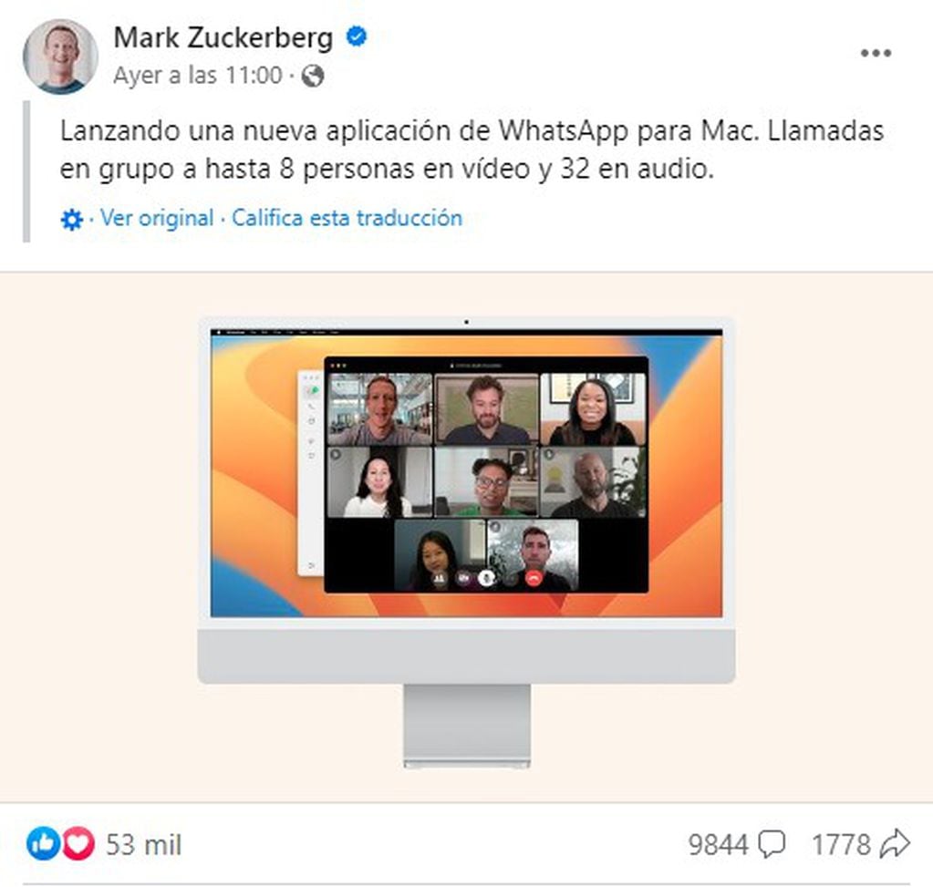 Así lo anunció Mark Zuckerberg, CEO de Meta, en Facebook.