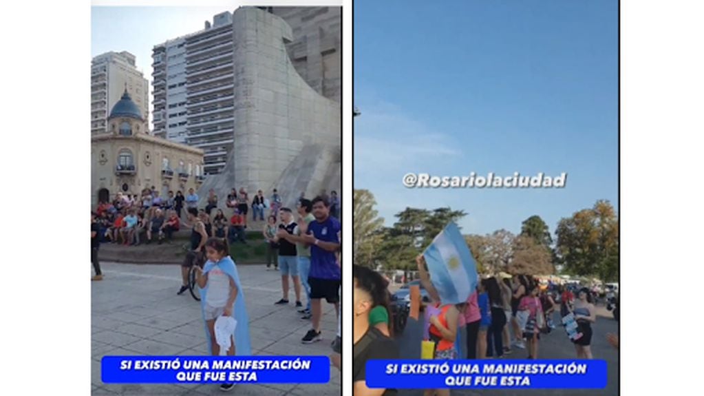 En Rosario existió una movilización pero no fue masiva como señalan los posteos. (Reverso)