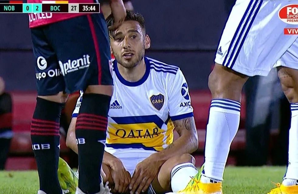 Salvio sufrió un tirón en la pierna izquierda, pero luego confirmaron que fue un desgarro. / TV