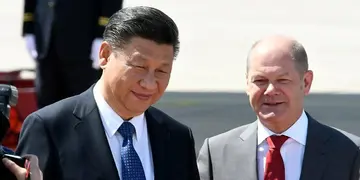 Xi Jinping y Olaf Scholz