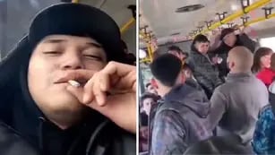 Video: fumaba en el colectivo, el chofer lo amenazó con un matafuegos para que se bajara y lo lincharon