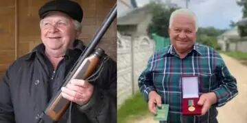 Video: un jubilado ucraniano derribó con su rifle un caza ruso valuado en 85 millones de dólares y lo condecoraron