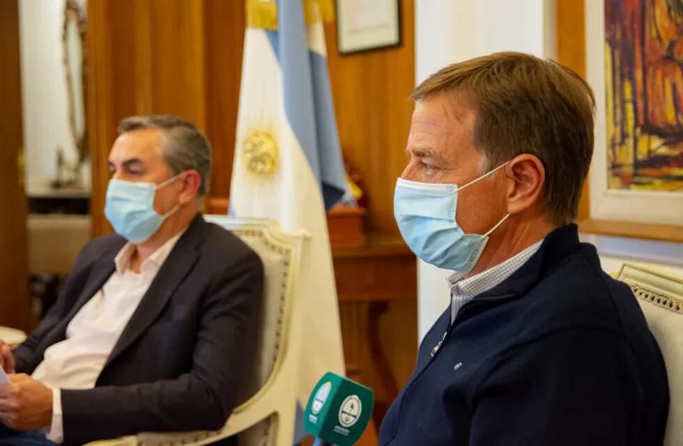 Rodolfo Suárez y Enrique Vaquié fueron quienes lideraron las negociaciones por parte de Mendoza. Prensa Mendoza