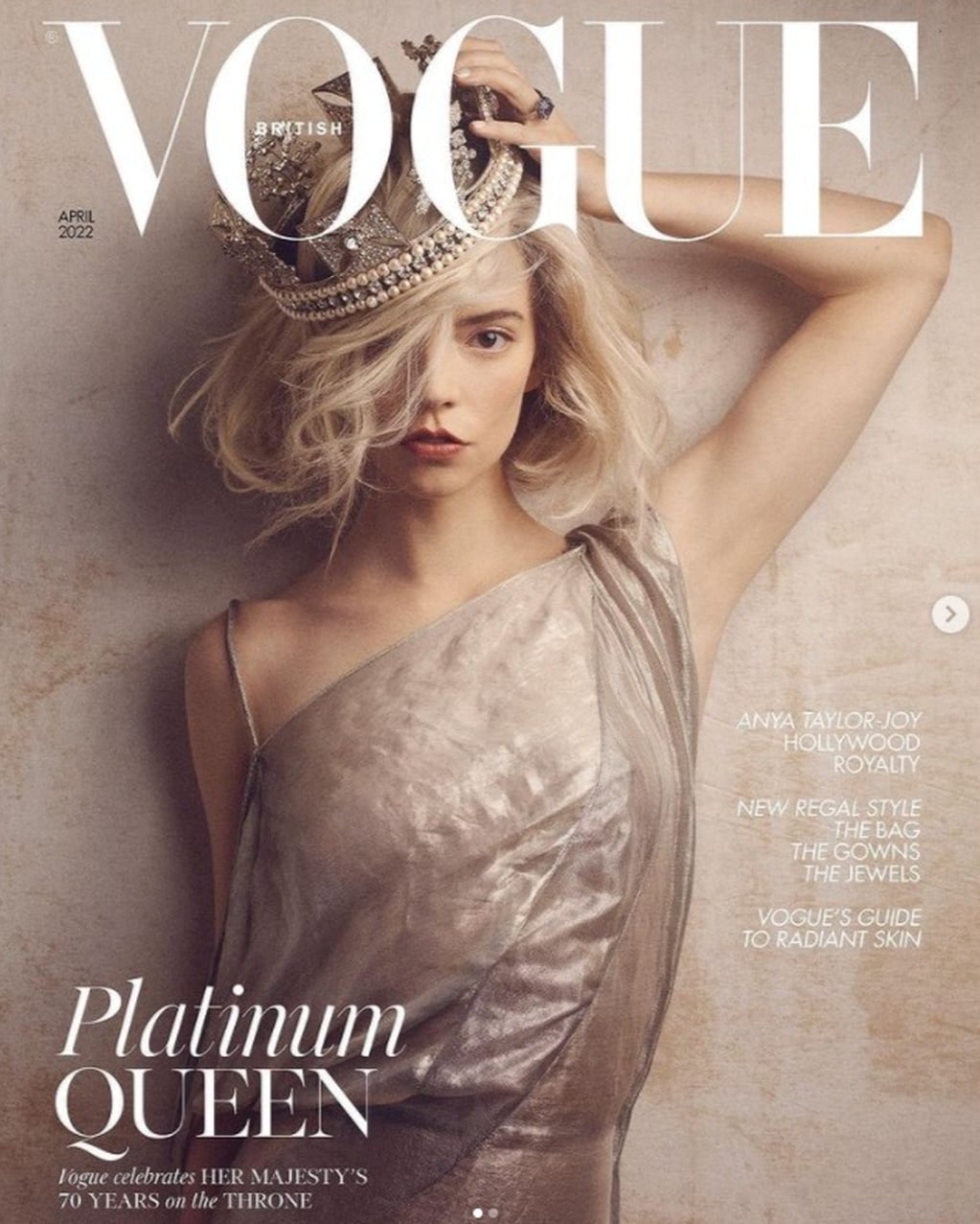 Anya Taylor-Joy para la revista Vogue. 