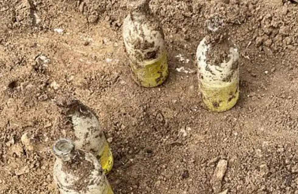 De esta forma se veían las granadas descubiertas. Foto: Gentileza