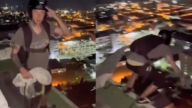 Estremecedor. Saltó desde el piso 29 de un rascacielos en Tailandia, su paracaídas falló y murió. (Captura de video)