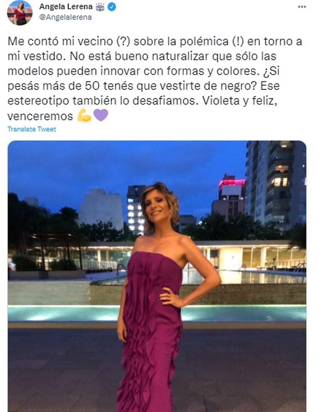 Ángela Lerena le respondió las críticas a su vestido que le hizo Yanina Latorre