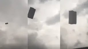 Un sillón salió volando de una terraza en medio de un fuerte temporal