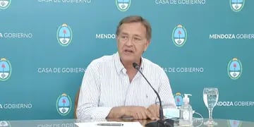 El gobernador Rodolfo Suárez en conferencia de prensa (12/10/20)