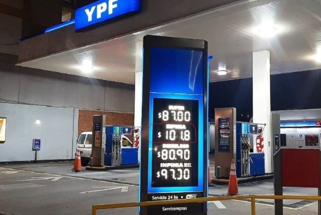 Precios de combustibles de YPF de San Juan - 