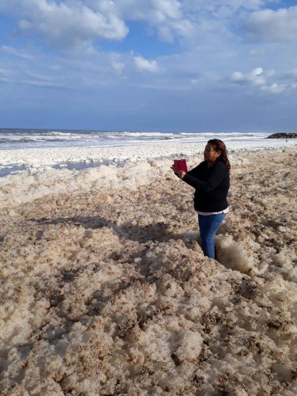 La extraña espuma que se vio en las playas marplatenses no son tóxicas según aclaro especialista en el tema.