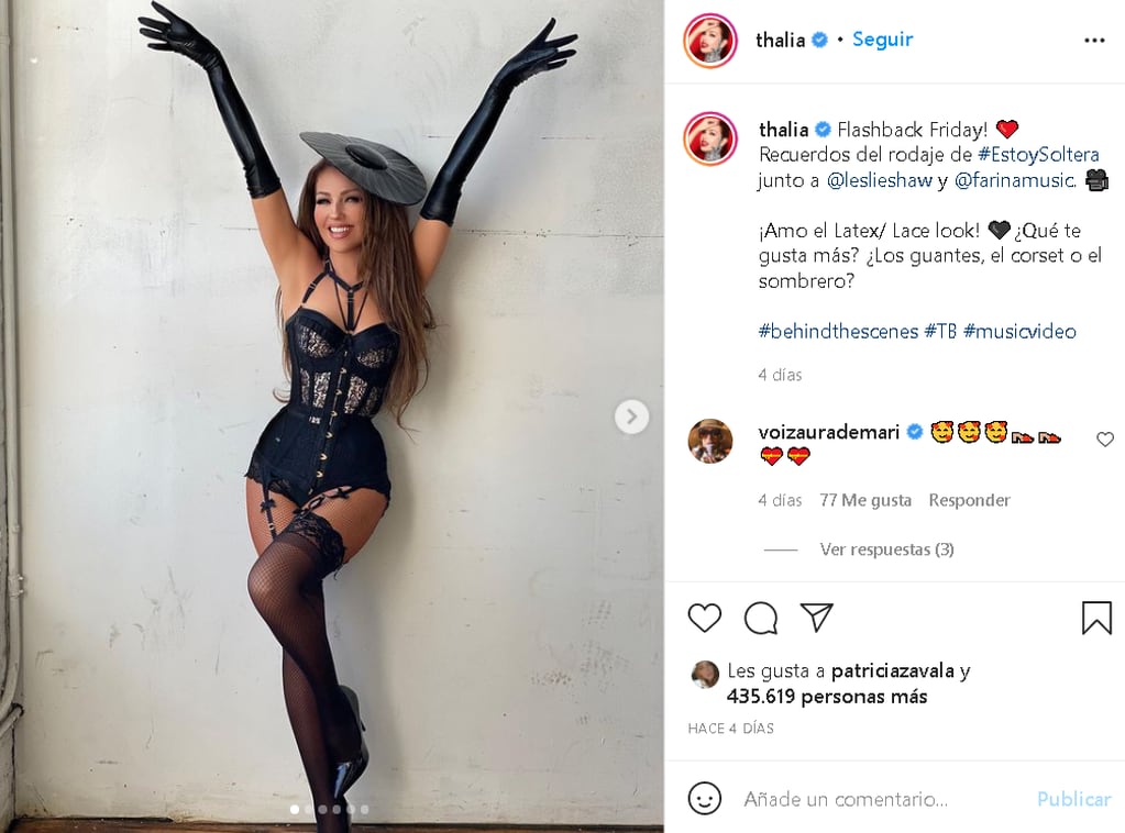 Thalía se mostro muy sexy en Instagram.