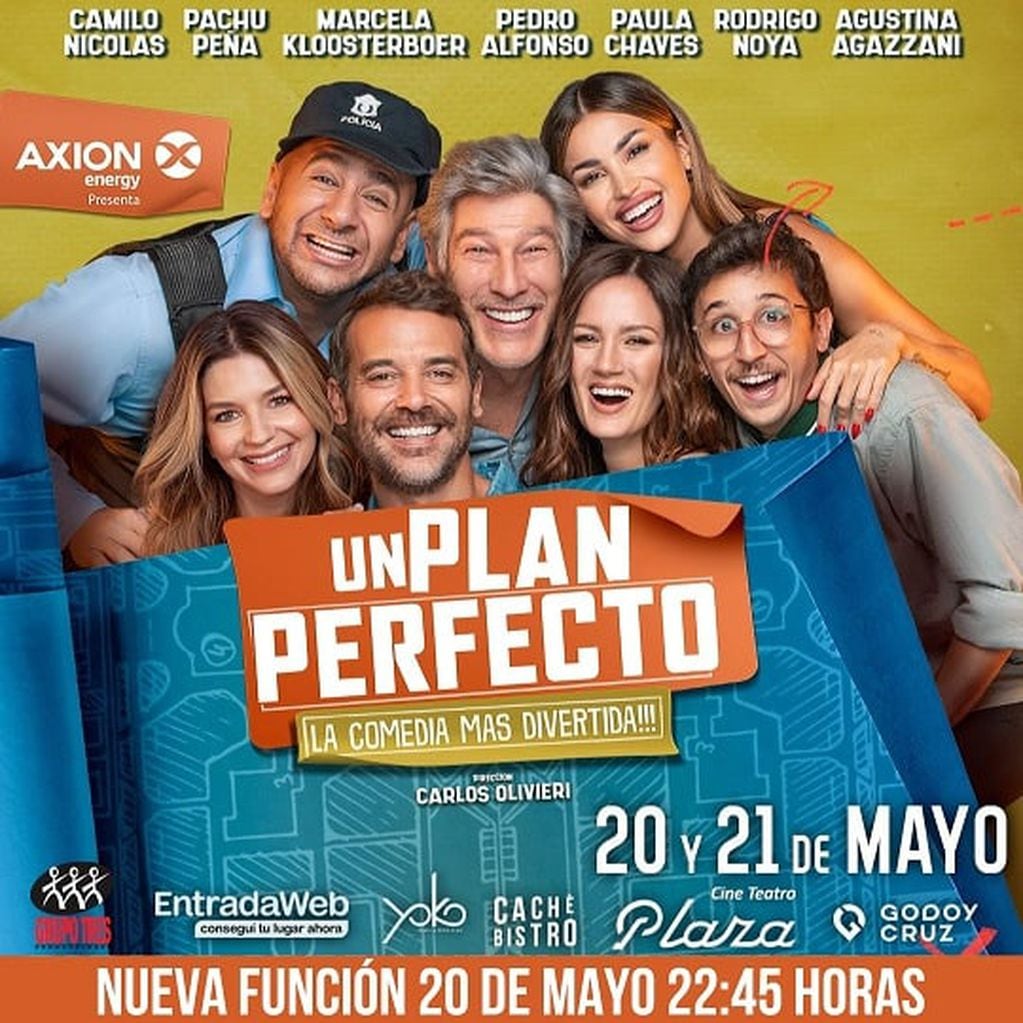 Pachu Peña llega a Mendoza junto al elenco de Un Plan Perfecto