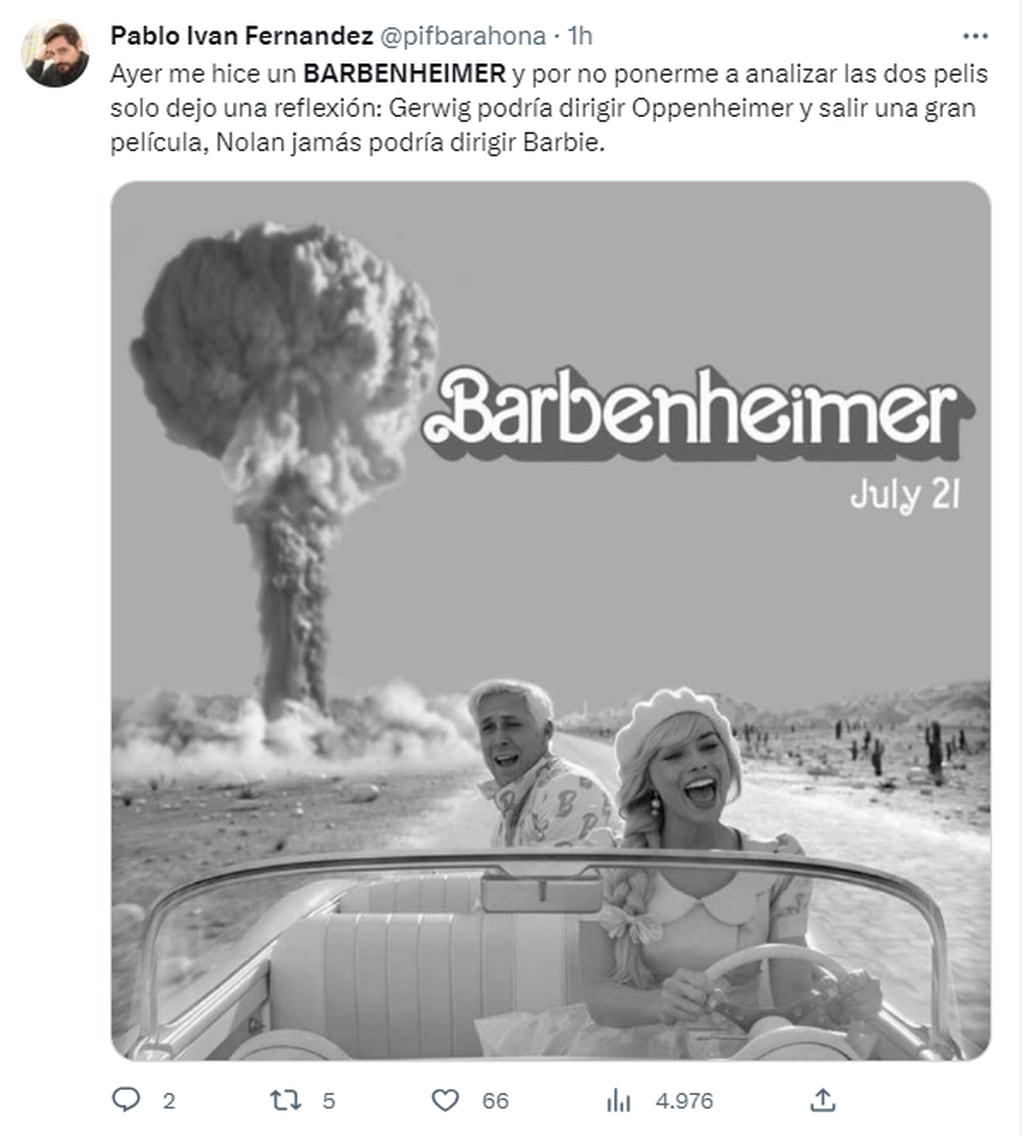 Los mejores memes del Barbenheimer