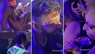 Ricky Martin bajó del escenario en Mendoza para saludar a una fanática de 88 años
