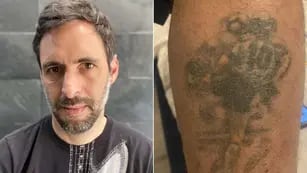 Periodista y tatuaje de Maradona