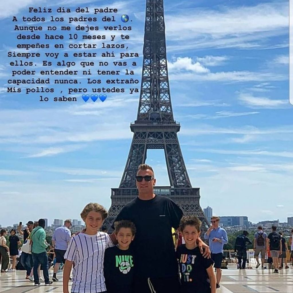 El posteo de Maxi López en el Día del Padre. (Captura Instagram)