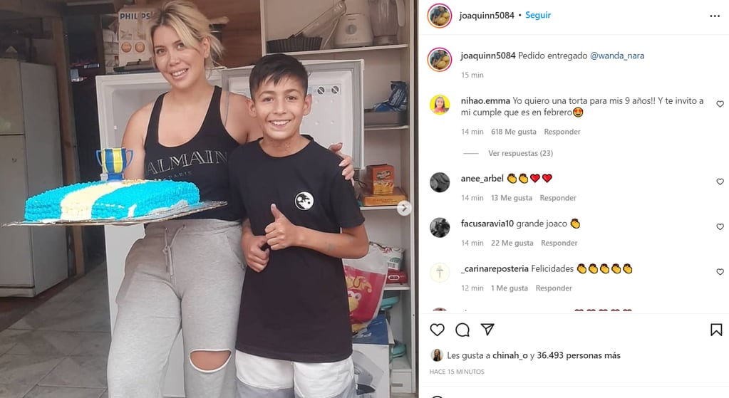 "Pedido entregado", expresó Joaquín en su cuenta de Instagram