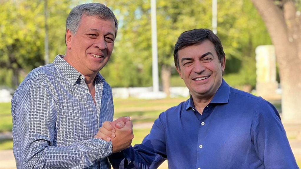 La foto de la discorcia. Daniel Orozco y Omar De Marchi anuncian la fórmula de La Unión Mendocina.