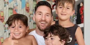 Lionel Messi se sacó una foto junto a sus hijos