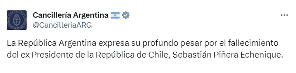 Líderes políticos y exfuncionarios lamentaron la muerte del ex presidente de Chile Sebastián Piñera - X