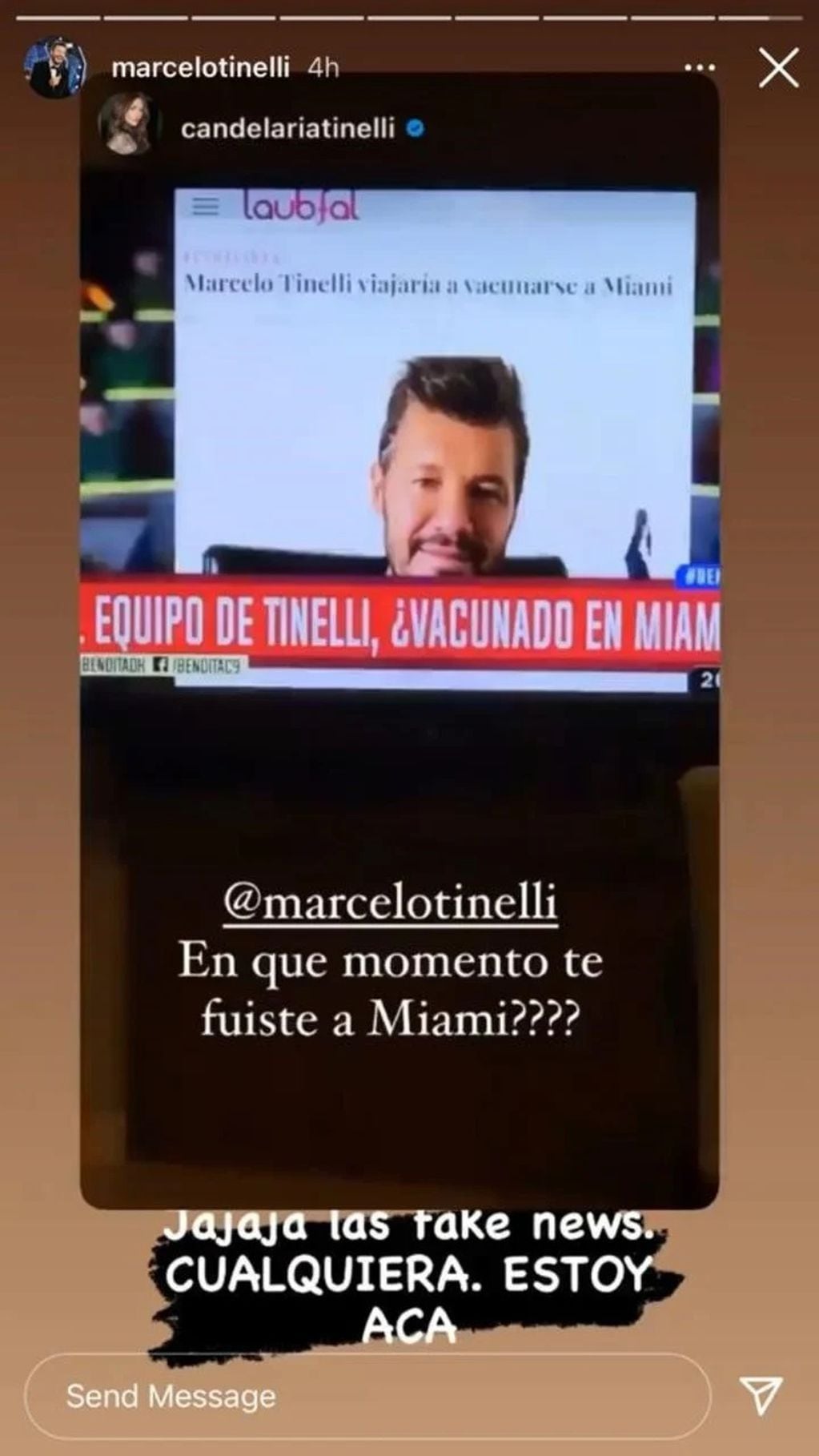 Desmienten que Tinelli se vacunó en Miami.