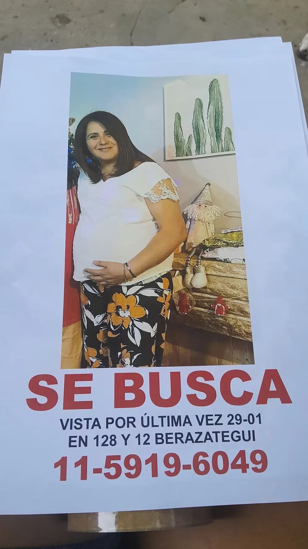 Yésica Natalia Cuevas está embarazada de trillizos y fue vista por última vez el lunes por la mañana - Foto Infobae