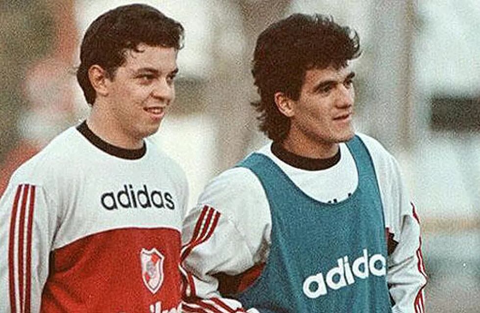 Gallardo y Ortega, dos de los máximos ídolos de la historia de River Plate. / Gentileza.