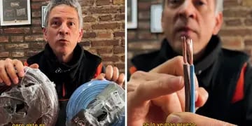 Video: un electricista mostró la diferencia entre un cable de cobre y uno “trucho”