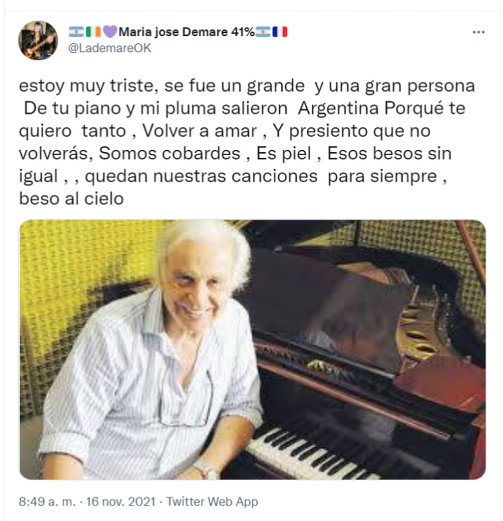 El tweet de María José Demare