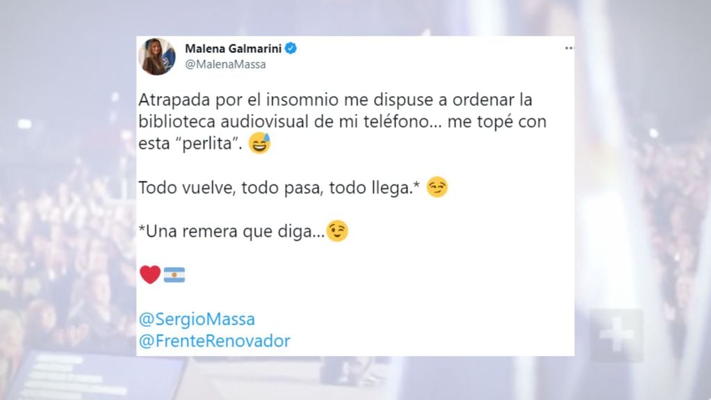El enigmático tuit de Malena Galmarini, esposa de Sergio Massa. 