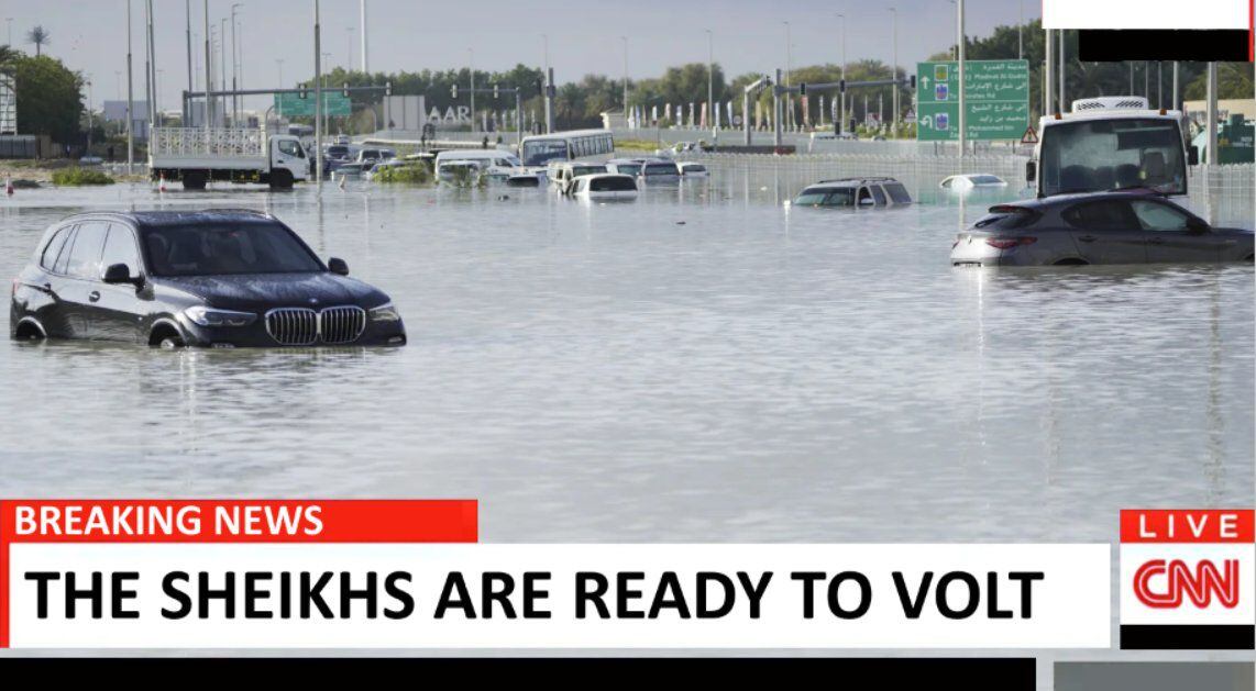 Las impactantes imágenes de las inundaciones en Dubai. Foto: CNN.