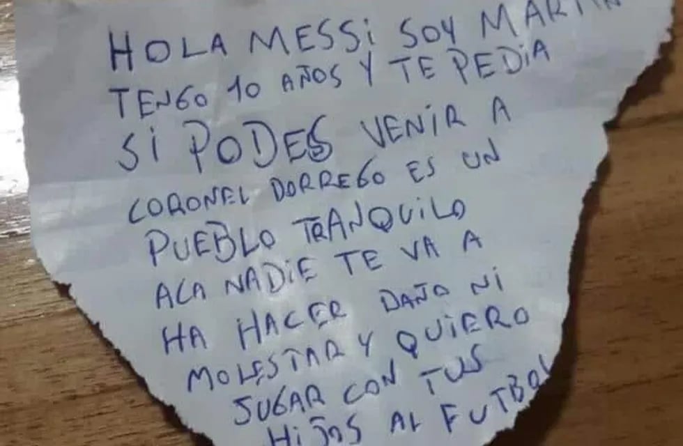 La emotiva carta de un nene que invita a Messi a vivir en su pequeña localidad en el sur de la provincia de Buenos Aires.