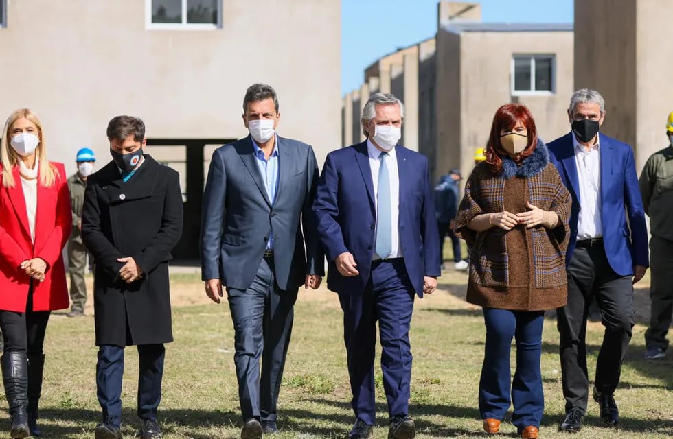 Juntos. Alberto Fernández, Cristina Fernández y Sergio Massa, en la foto de la unidad del oficialismo. (Presidencia de la Nación)