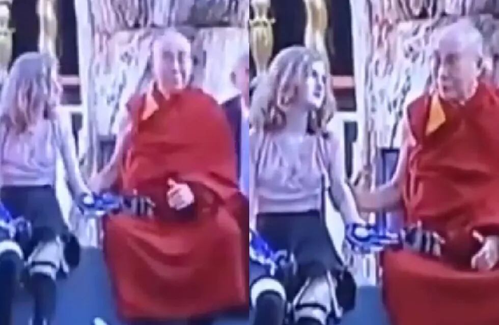 Difunden polémicos videos de Dalai Lama acariciando a una niña. Foto: Captura de pantalla.