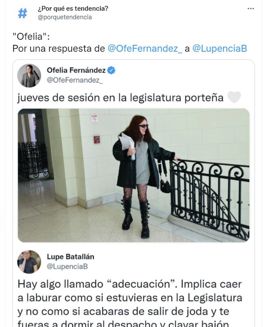 El look de Ofelia Fernández se hizo tendencia en Twitter