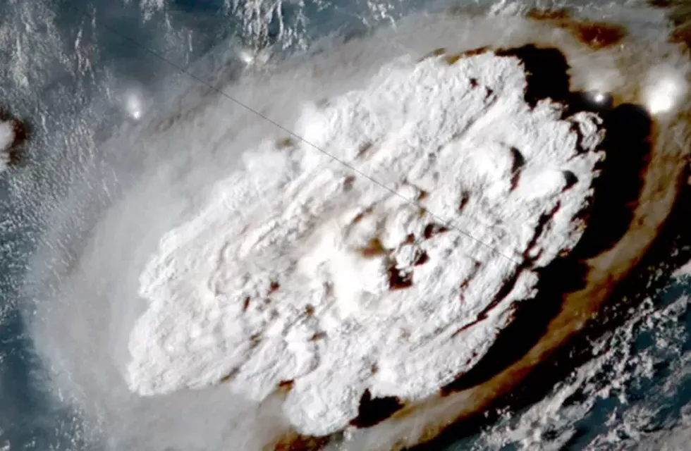 Tonga. La erupción cerca de Tonga vista desde el espacio. / Gentileza