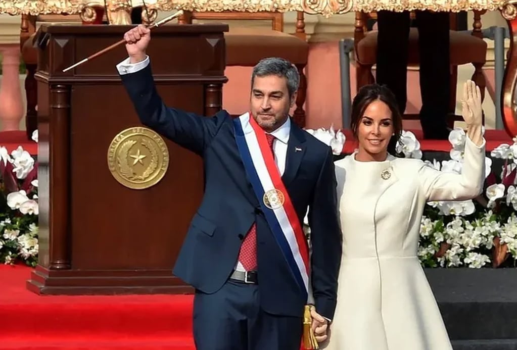 El presidente de Paraguay, Mario Abdo Benítez y su esposa, Silvina Abdo. Foto: Gentileza