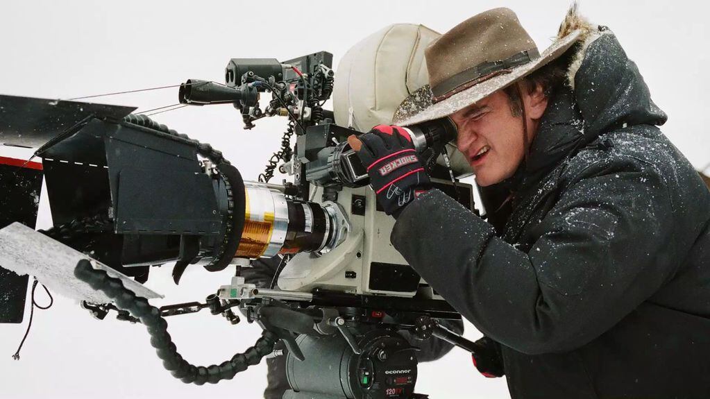Quentin Tarantino durante el rodaje de Los 8 más odiados