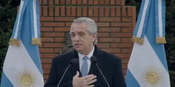 El presidente Alberto Fernández en el Día de la Bandera
