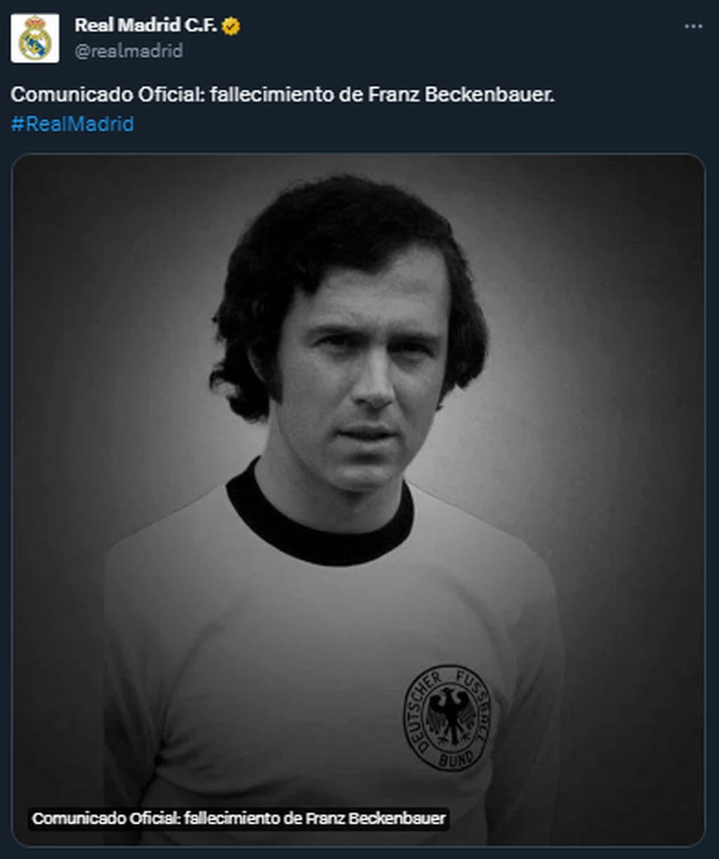 La despedida del Real Madrid a Beckenbauer